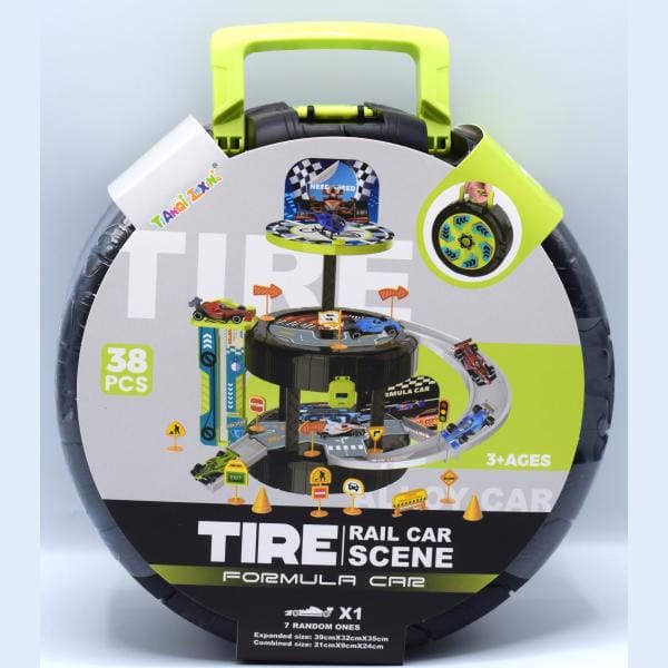 48 PCS DIY Tire Formula Kit with Racing Track - Tafeen Toys