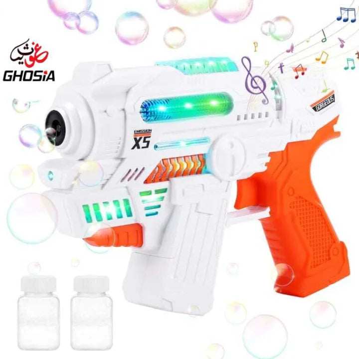 Automatic Toy Bubble Gun with Music and Lights