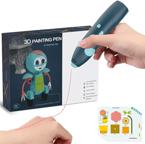 3D Pen with Cute Molds and Plastic Strings with Rechargable Battery