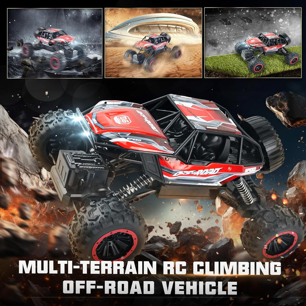 1:12 Monster Truck Metal Alloy with Rechargable Battery Smoke Music and Lights - Tafeen Toys