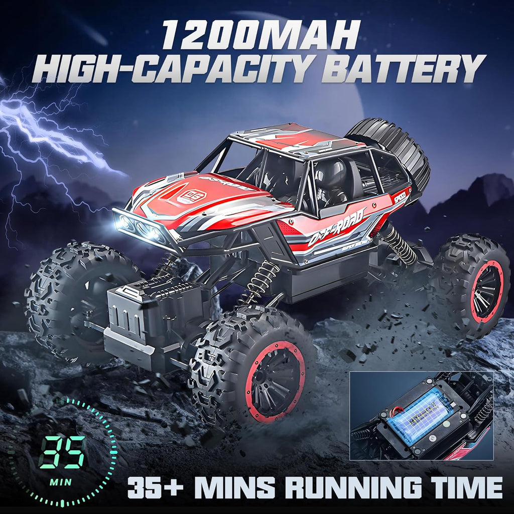 1:12 Monster Truck Metal Alloy with Rechargable Battery Smoke Music and Lights - Tafeen Toys