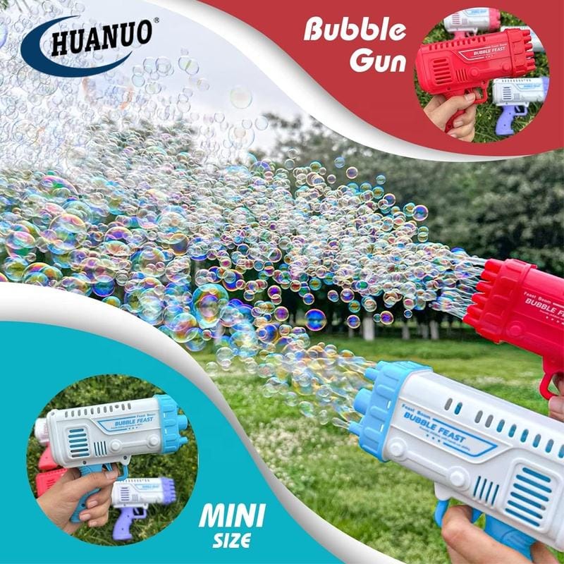 Bazooka Bubble Gun for Kids with 2 Spraying Heads - Tafeen Toys