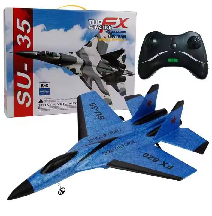 Remote control SU-35 stunt plane toy with controller and box, Tafeen Toys product