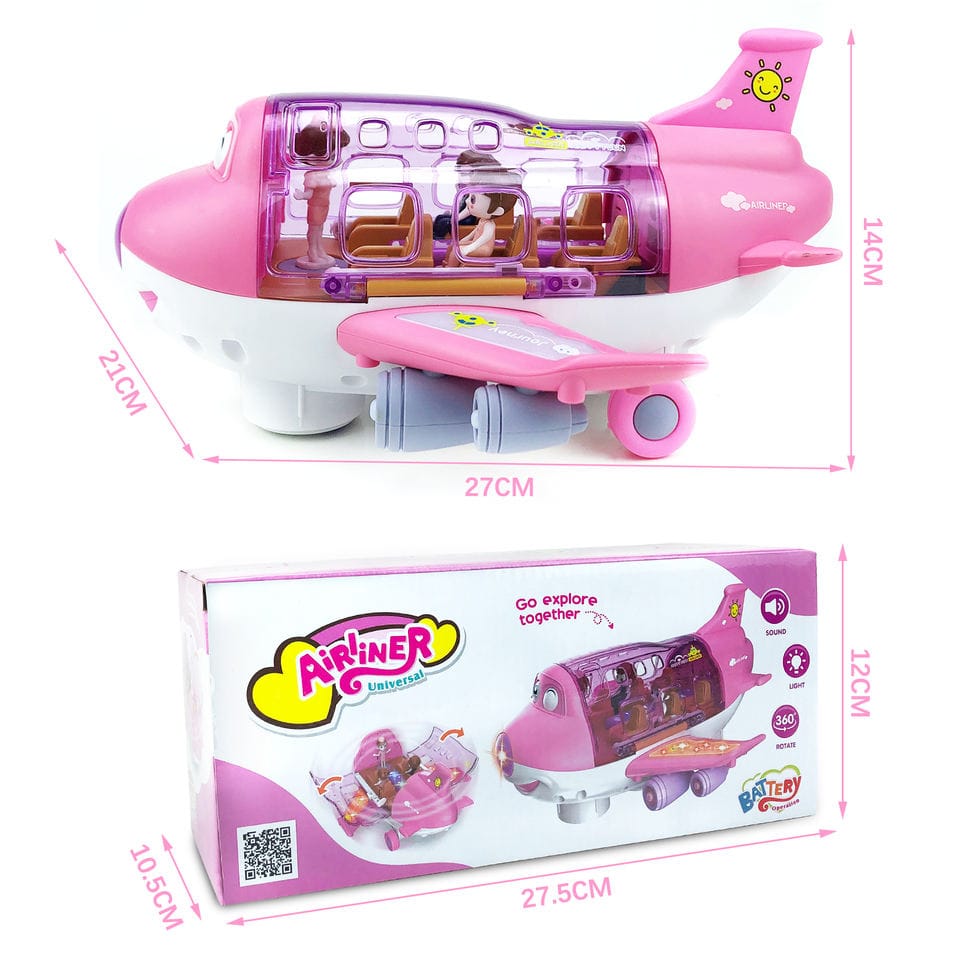 Airliner Toy Plane with Music, Lights and Obstacle Sensor - Tafeen Toys