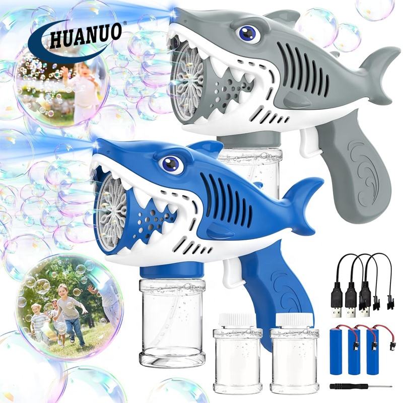 Shark Bubble Gun with High Speed Bubble and Light Effect
