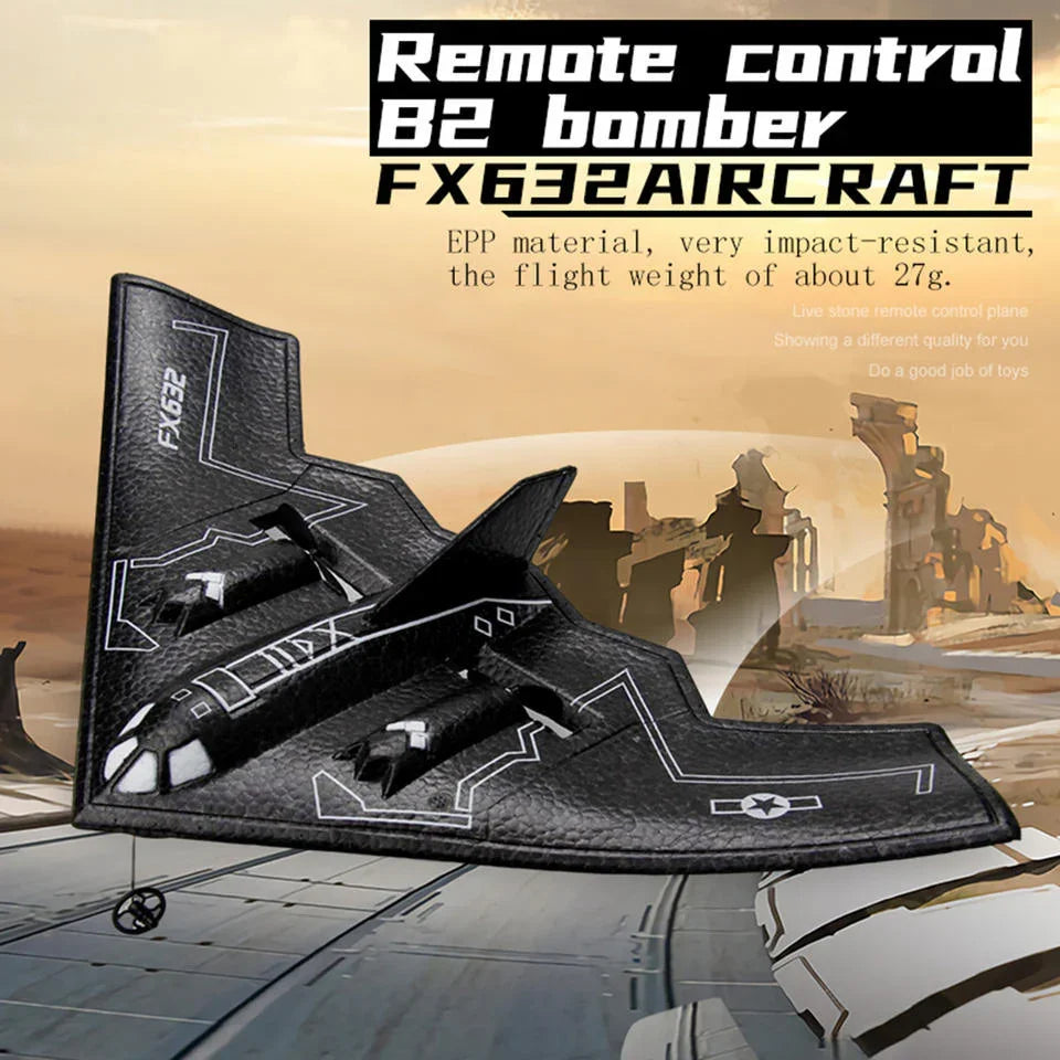 Remote control B2 bomber FX632 aircraft toy black foam plane, Tafeen Toys product.