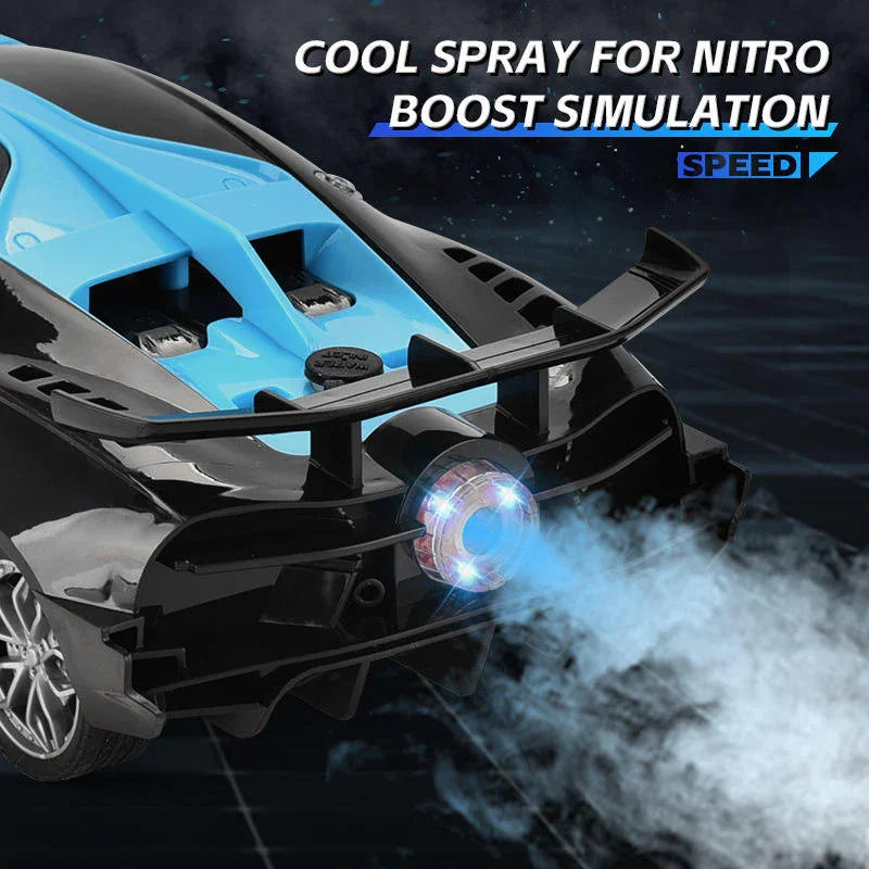 Black and blue toy car with nitro boost spray effect, Tafeen Toys product