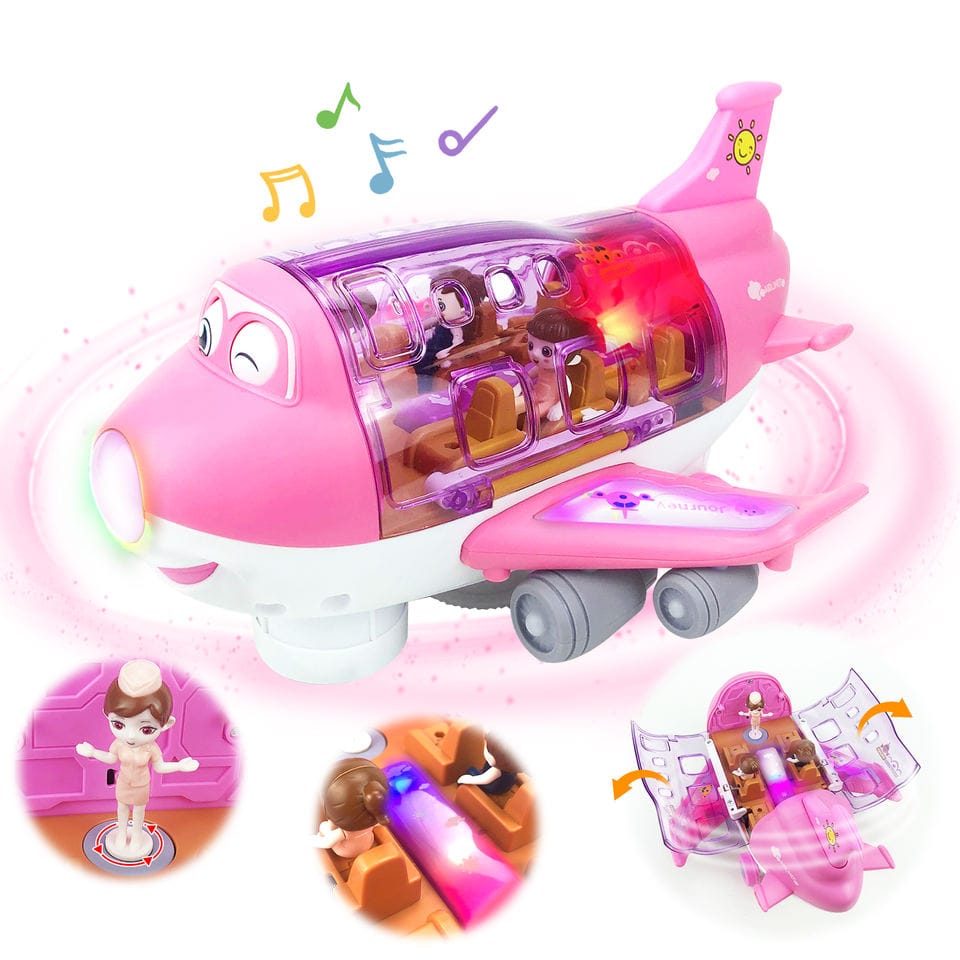 Airliner Toy Plane with Music, Lights and Obstacle Sensor - Tafeen Toys
