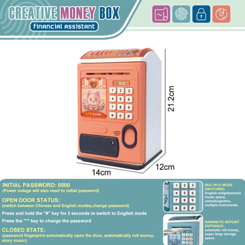 Baby ATM Machine Toy with Lights & Sounds Educational Money Saving Toy for Kids - Tafeen Toys