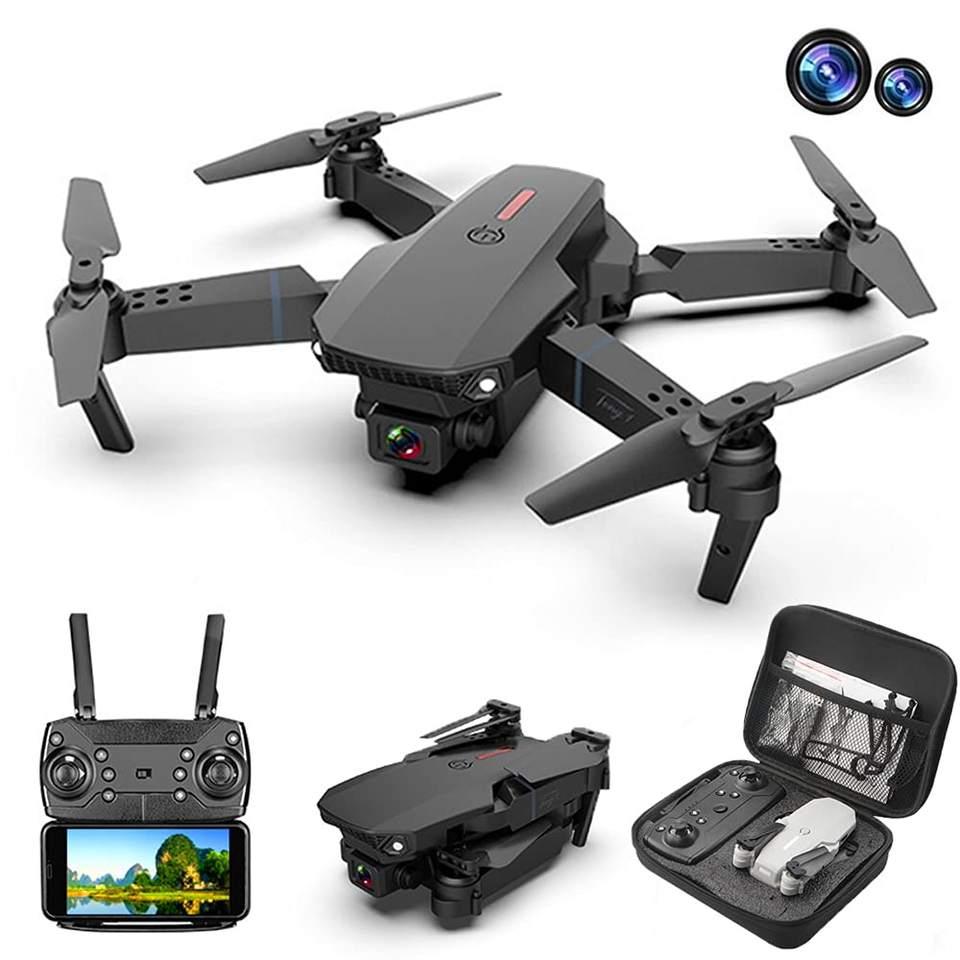 Foldable camera drone toy with controller, carrying case and accessories from Tafeen Toys