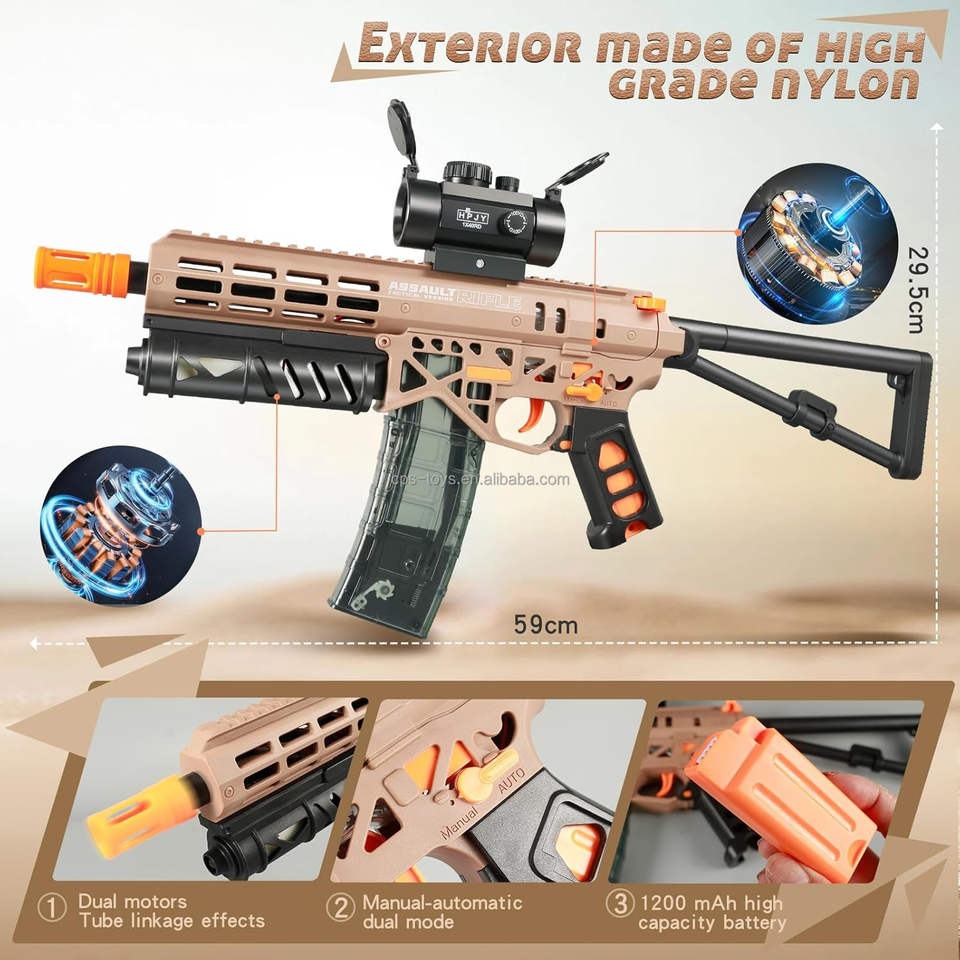 Automatic MK7 Gel Blaster Gun with Scope and Rechargable Battery