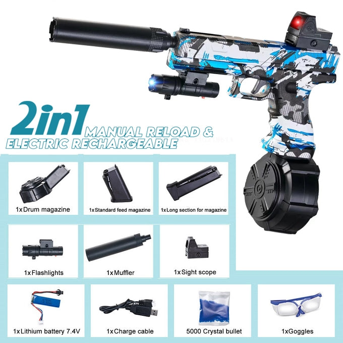 Automatic Bretta Gel Blaster Pistol Toy With Rechargable Battery