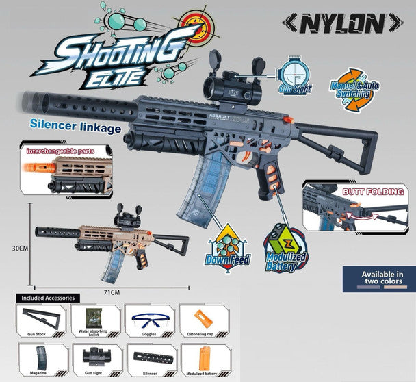 Automatic MK7 Gel Blaster Gun with Scope and Rechargable Battery