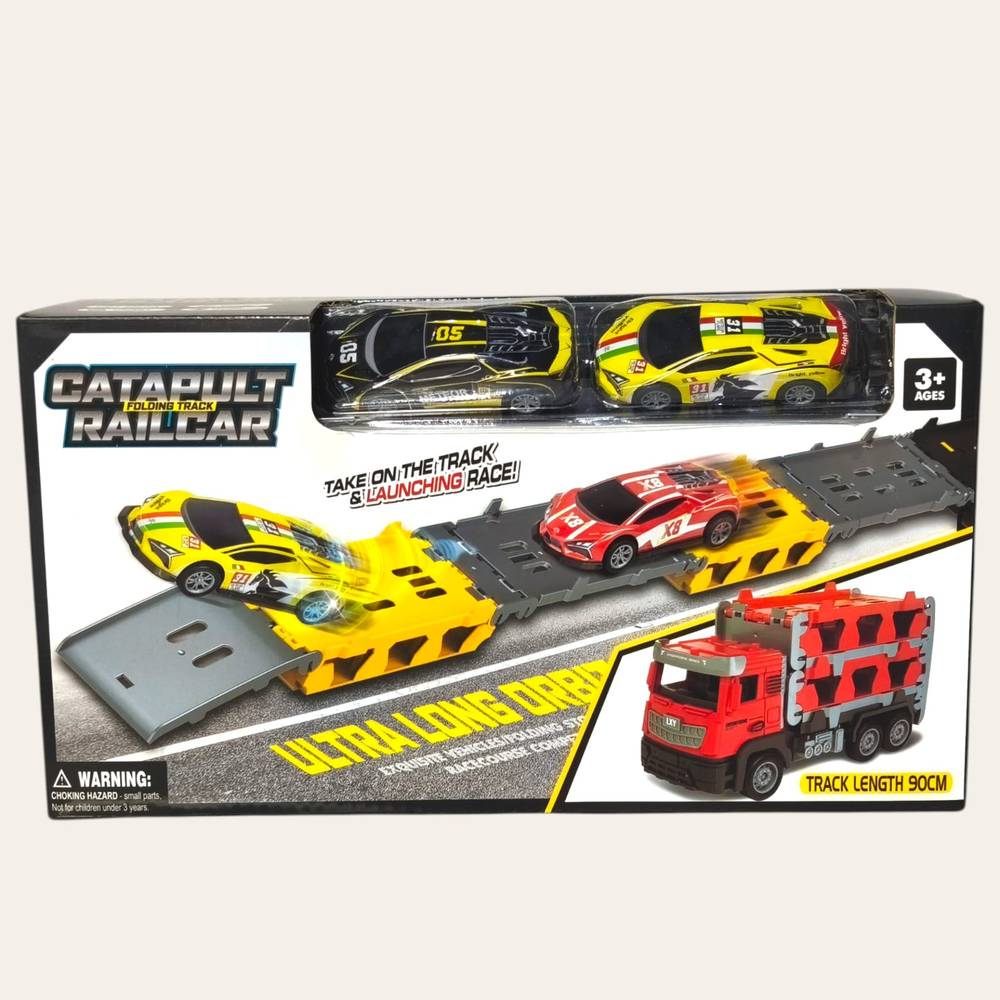 Racing Car set with metal cars and Truck