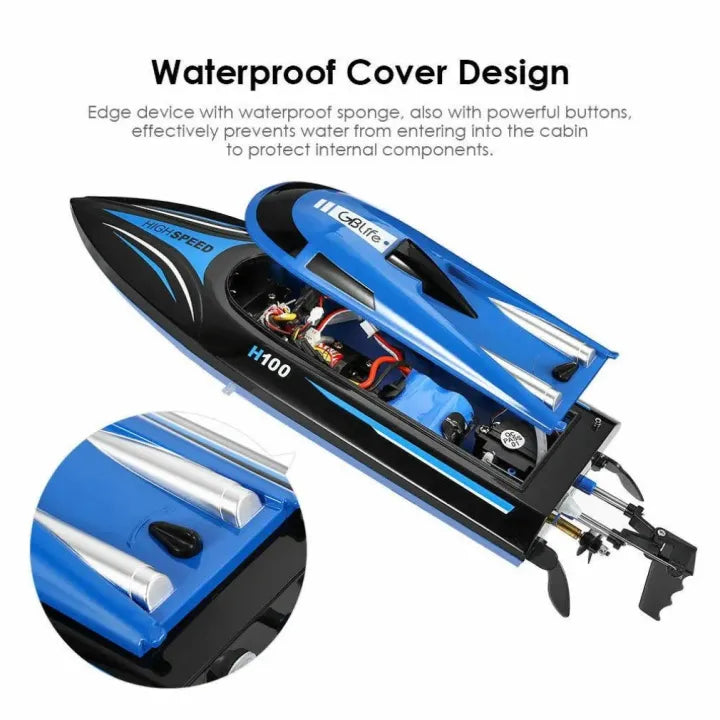 2.4 GHz RC Boat with Waterproof Coating and Rechargable Battery