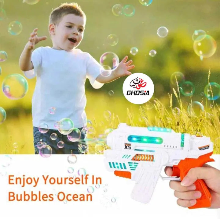 Automatic Toy Bubble Gun with Music and Lights