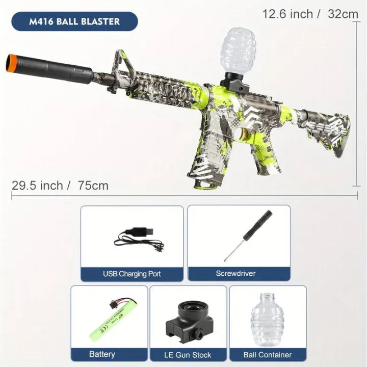 Automatic M416 Gel Blaster Gun with Rechargable Battery