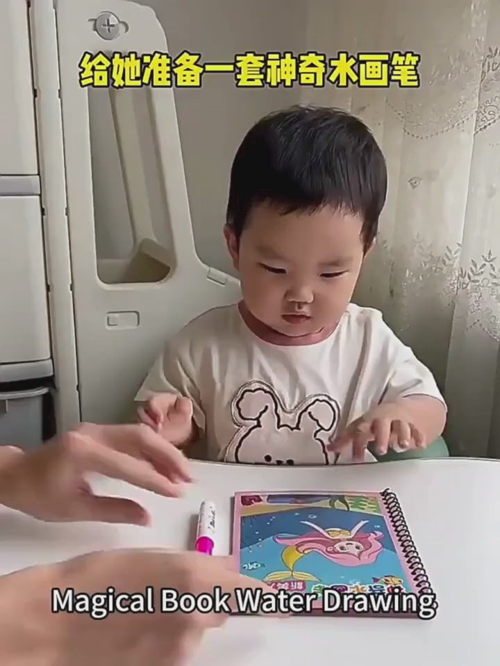 2 Pcs Magic Water Drawing Book With For PreScool Children For Motor Skill Development