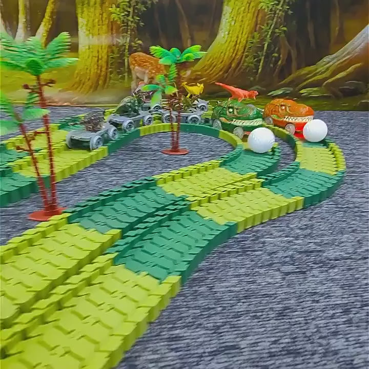 Dinosaur Train Set With Construction DIY Race Track